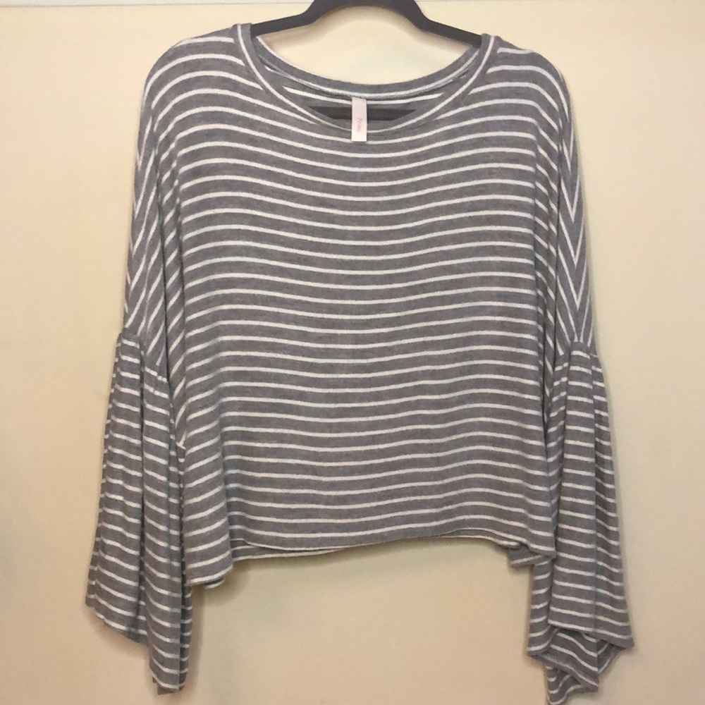 Primi Long Sleeve Heather Gray Top
